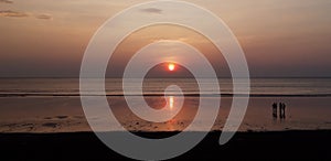 A Setting sun view on the Beach