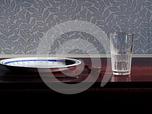 Setting table for single person dinner