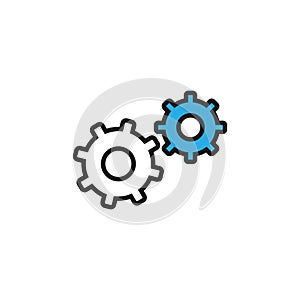 Setting, technology, wheel, cog, mechanical vector icon for website and mobile app