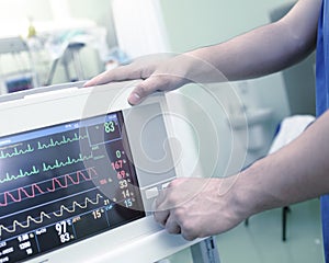 Setting up a medical monitor in the hospital