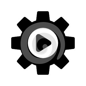 Setting vector glyph flat icon