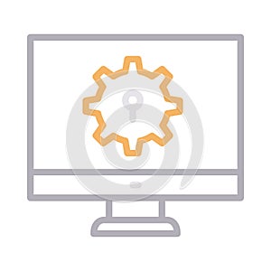 Setting thin line color vector icon