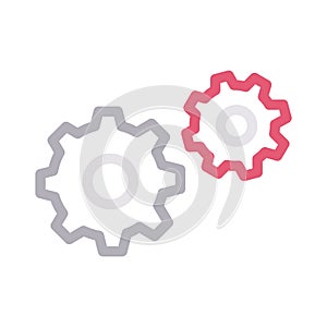 Setting thin color line vector icon