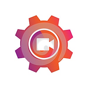 Setting video record button vector icon