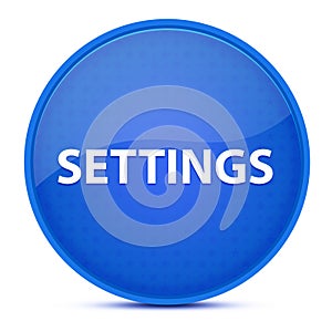 Settings aesthetic glossy blue round button abstract