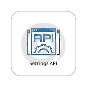 Settings API Icon. Flat Design