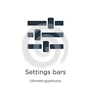 Settings bars icon vector. Trendy flat settings bars icon from ultimate glyphicons collection isolated on white background. Vector