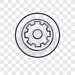 Settings concept vector linear icon isolated on transparent back