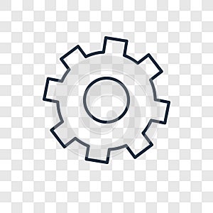 Settings concept vector linear icon isolated on transparent back