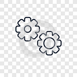 Settings concept vector linear icon isolated on transparent back