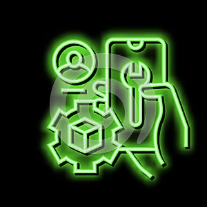 settings and fixing account ugc neon glow icon illustration