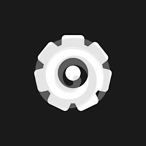 Settings gear dark mode glyph ui icon