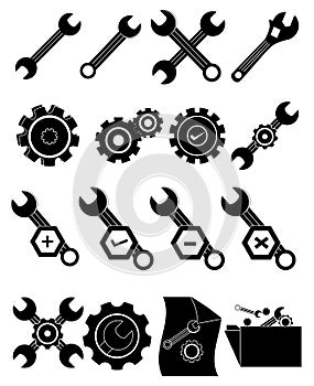 Settings gear tools icons