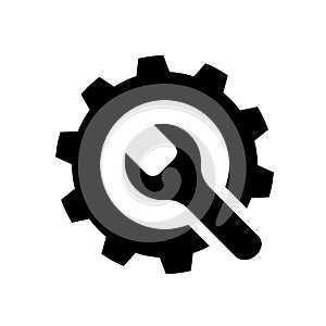 Settings gears cogs flat icon for apps