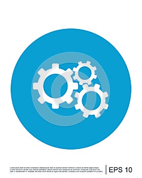 Settings gears (cogs) flat icon for apps and websites