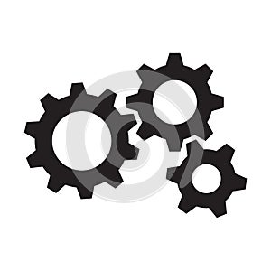 Settings gears or cogs flat icon for apps and websites