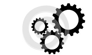 Settings gears cogs flat icon for apps and websites