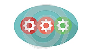 Settings Gears Configuration Flat Design UI UX Icon, vector design Generative AI