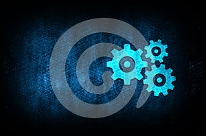 Settings gears icon abstract blue background illustration digital texture design concept