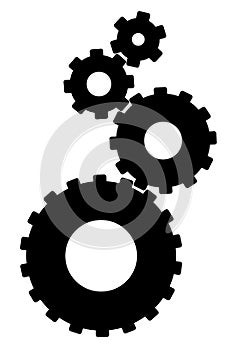 Settings gears icon in modern flat style