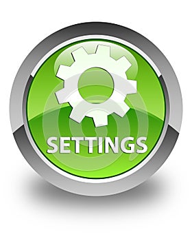 Settings glossy green round button