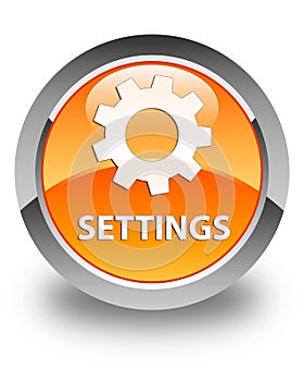 Settings glossy orange round button