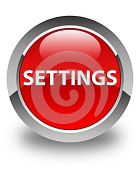 Settings glossy red round button