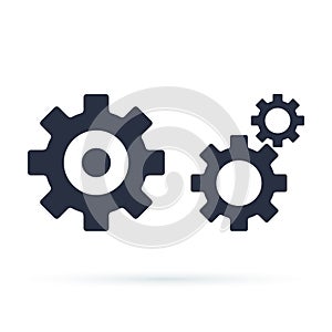 Settings icon with additional gears icon, vector illustration.