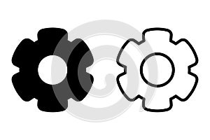Settings icon, gears pictogram. Gear setting cog icon.