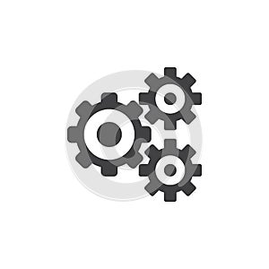 Settings icon , gears solid logo illustration, cog wheels