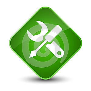 Settings icon elegant green diamond button