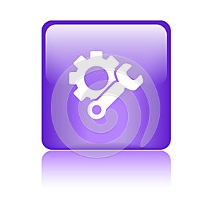 Settings icon web button purple