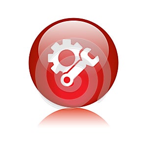 Settings icon web button red
