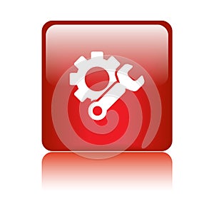 Settings icon web button red
