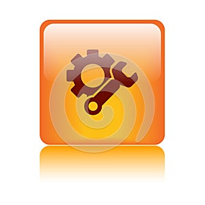 Settings icon web button orange