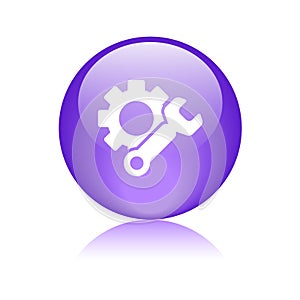 Settings icon web button violet
