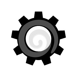 Settings isolated flat vector icon. Gear symbol. Vector gear tool or button for web application or UI