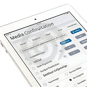 Settings media configuration isolated on white background