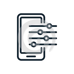 Settings and Options of Mobile Phone Line Icon. Fix, Maintenance, Smartphone Repair Service Icon. Control Panel and