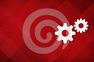 Settings process icon modern layout design abstract red background illustration