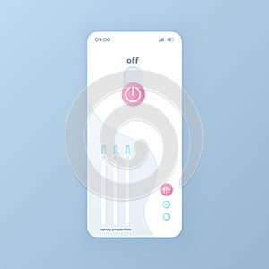 Settings smartphone interface vector template