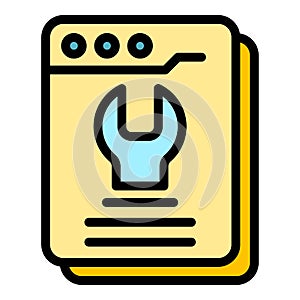 Settings support icon color outline vector