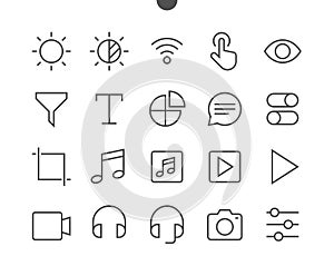 Settings UI Pixel Perfect Well-crafted Vector Thin Line Icons 48x48 Ready for 24x24 Grid for Web Graphics and Apps with