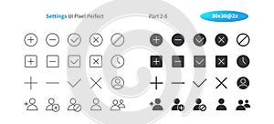 Settings UI Pixel Perfect Well-crafted Vector Thin Line And Solid Icons 30 2x Grid for Web Graphics and Apps.