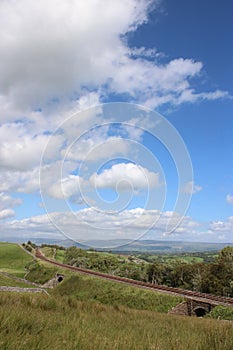 Settle to Carlisle railway in countryside Cumbria