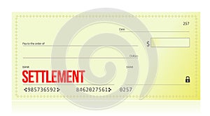 Settlement bank check