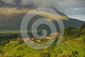 Settlement at the bottom of Arenal volcano, Costa Rica.