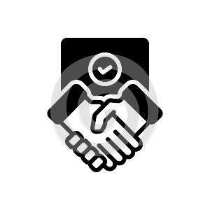 Black solid icon for Settlement, partnership and commitment
