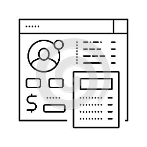 settlements on behalf of clients line icon vector illustration