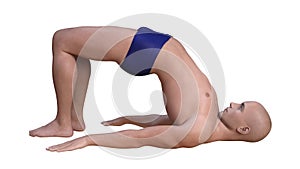 Setu bandha sarvangasana pose man isolated